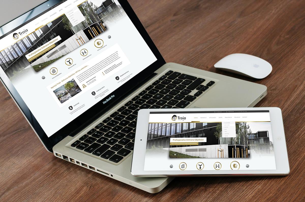Strona www na komputerze i tablecie Agencja Ochrony i Mienia - responsywna strona www